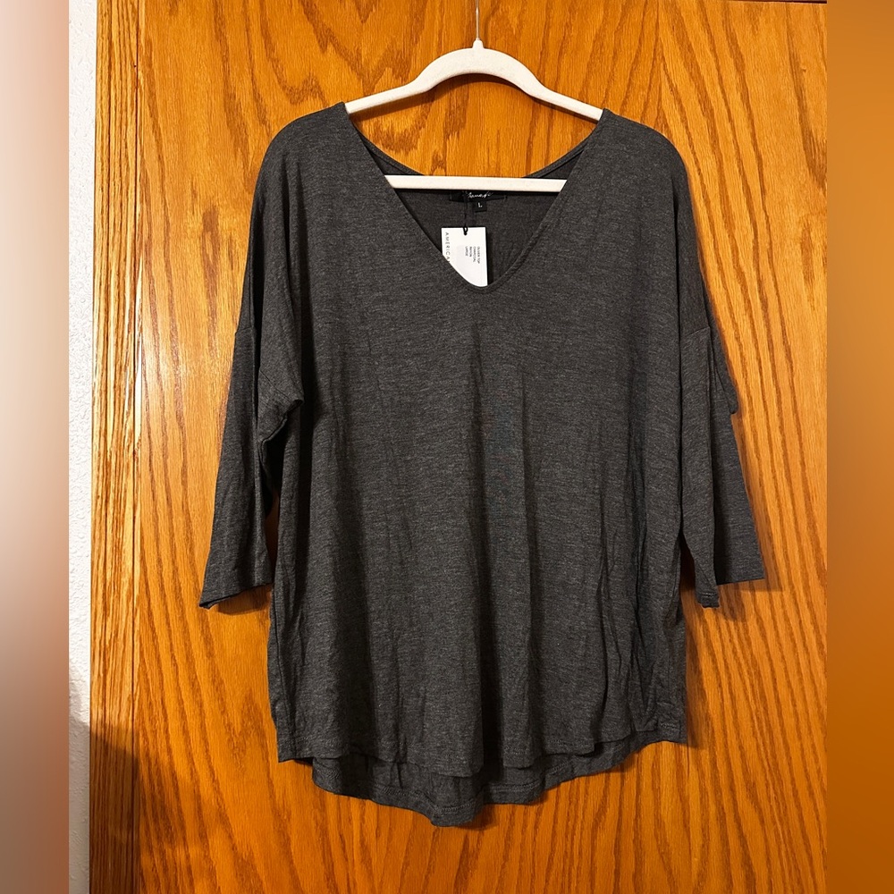 Yana K Oliver Top in Charcoal - NWT - Size L Oversized Women's Top